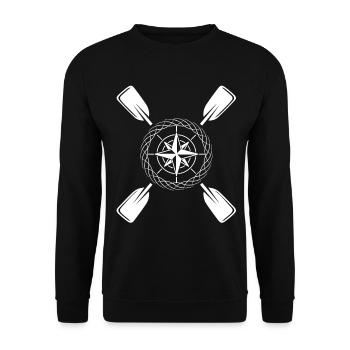 Kajak Paddel Kompass - Unisex Pullover - Schwarz - Vorne - Alina (178cm) & Michal (187cm)