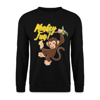 Monkey Monkey Fun Monkey Monkey - Unisex Sweatshirt - black - Front - Alina (178cm) & Michal (187cm)