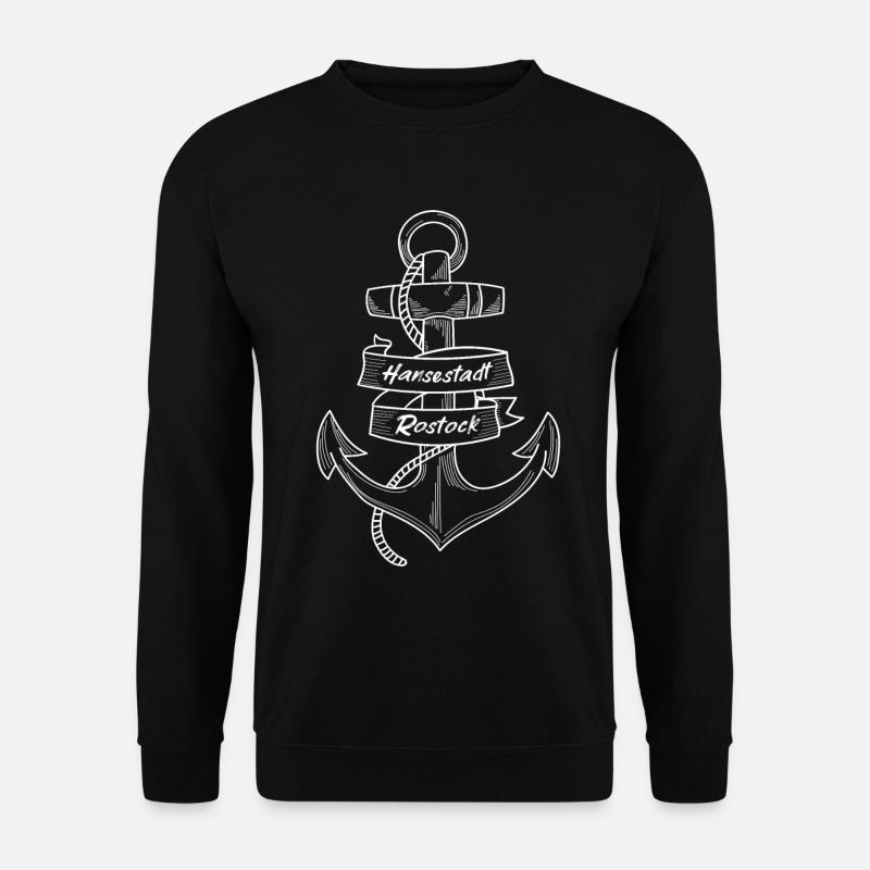 Anker - Hansestadt Rostock - Unisex Pullover - Schwarz