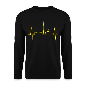 Dortmund Heartbeat Ruhrpott Black Yellow Stadium - Unisex Sweatshirt - black - Front - Alina (178cm) & Michal (187cm)