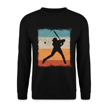 Baseball Baseball Player Baseball Bat - Unisex Sweatshirt - black - Front - Alina (178cm) & Michal (187cm)
