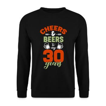 Cheers & Beers to my 30 Years - Unisex Pullover - Schwarz - Vorne - Alina (178cm) & Michal (187cm)