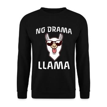 No Drama Lama - Unisex Sweatshirt - black - Front - Alina (178cm) & Michal (187cm)