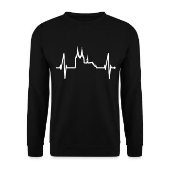 Cologne Heartbeat Skyline Cologne Cathedral Heart For Kölle - Unisex Sweatshirt - black - Front - Alina (178cm) & Michal (187cm)