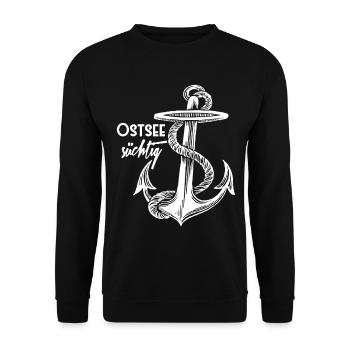 Baltic addicted anchor - white - design - Unisex Sweatshirt - black - Front - Alina (178cm) & Michal (187cm)