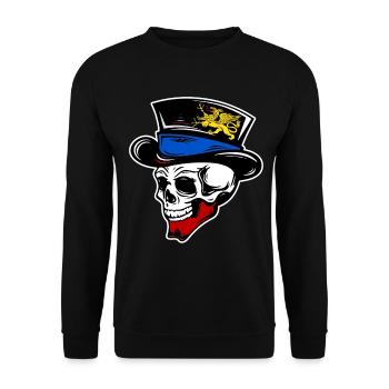 Totenkopf Rostock - Unisex Pullover - Schwarz - Vorne - Alina (178cm) & Michal (187cm)