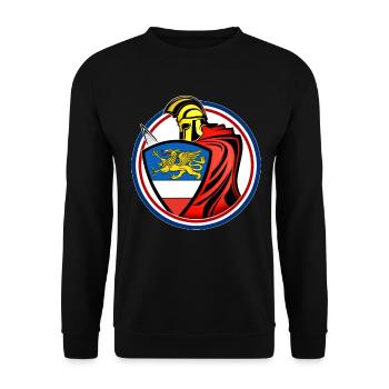 Rostock Schwertkämpfer - Unisex Pullover - Schwarz - Vorne - Alina (178cm) & Michal (187cm)
