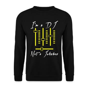 I'm A DJ - Not A Jukebox - Unisex Pullover - Schwarz - Vorne - Alina (178cm) & Michal (187cm)