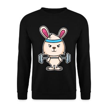 Fitness Bunny - Unisex Sweatshirt - black - Front - Alina (178cm) & Michal (187cm)