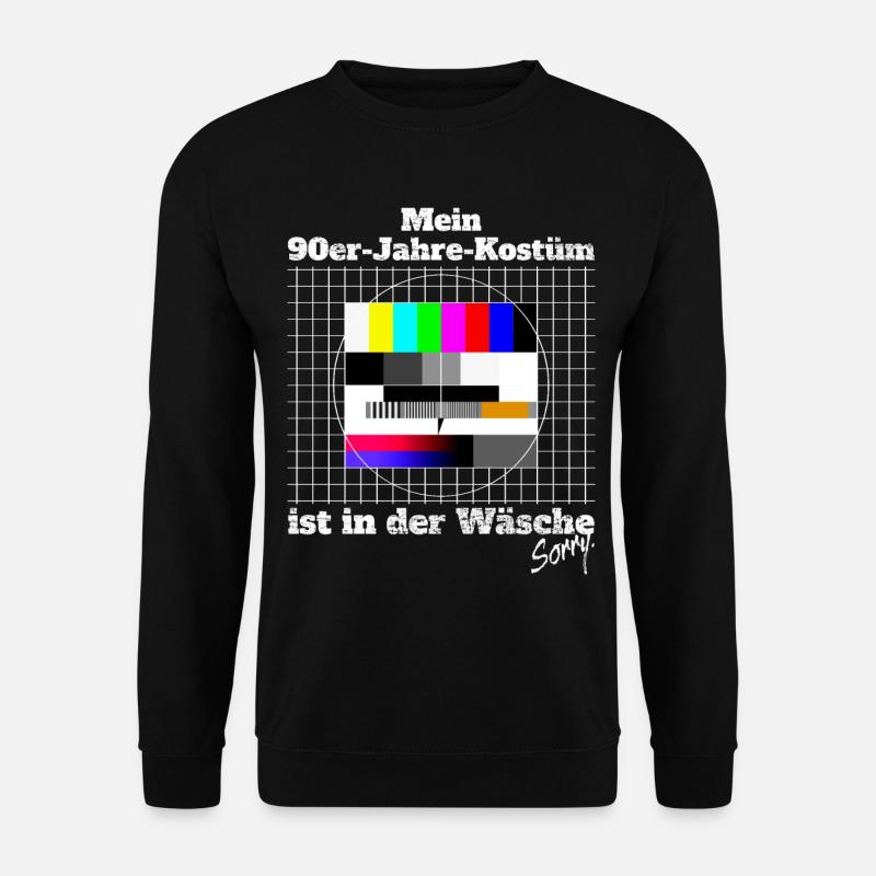Testbild 90er Jahre Kostüm In Der Wäsche Motto - Unisex Pullover - Schwarz