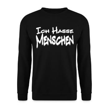 Humoristischer Spruch mit Comic-Design - Unisex Pullover - Schwarz - Vorne - Alina (178cm) & Michal (187cm)