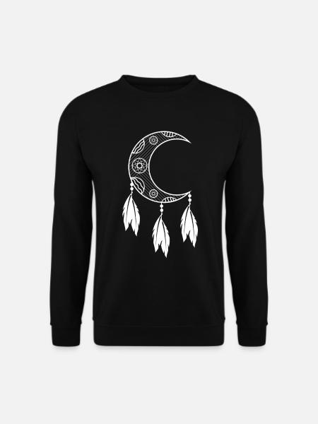 Traumfänger Mondsichel nach rechts offen - Unisex Pullover - Schwarz
