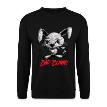 Halloween Vampir Hase I Kaninchen I Böser Hase - Unisex Pullover - Schwarz - Vorne - Alina (178cm) & Michal (187cm)