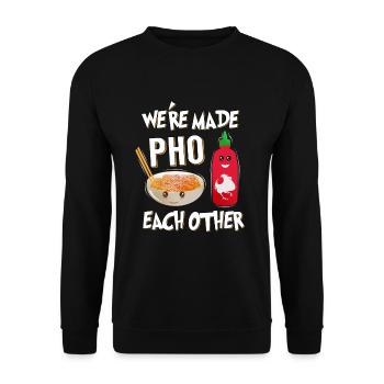 Pho & Sriracha Pun – We’re Made Pho Each Other - Unisex Sweatshirt - black - Front - Alina (178cm) & Michal (187cm)