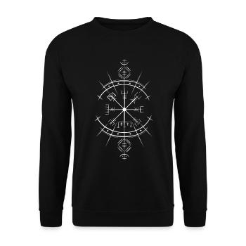 Vegvisir Wikinger-Kompass Neopaganismus - Unisex Pullover - Schwarz - Vorne - Alina (178cm) & Michal (187cm)
