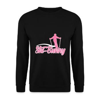 Ski-Hase - Unisex Pullover - Schwarz - Vorne - Alina (178cm) & Michal (187cm)