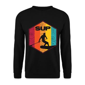 SUP surf design - Unisex Sweatshirt - black - Front - Alina (178cm) & Michal (187cm)