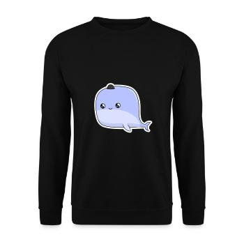 Petite baleine - Sweat-shirt Unisexe - noir - Devant - Alina (178cm) & Michal (187cm)