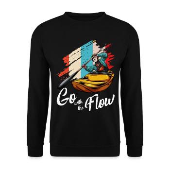 Go with the Flow Kajakkunst - Unisex Pullover - Schwarz - Vorne - Alina (178cm) & Michal (187cm)