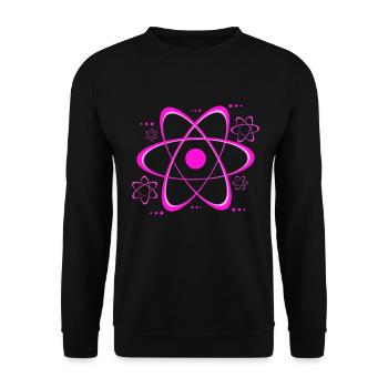 Pink Atom Symbol Print - Unisex Sweatshirt - black - Front - Alina (178cm) & Michal (187cm)