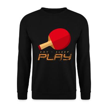 Énergie du ping-pong : Mange, dors, joue - Sweat-shirt Unisexe - noir - Devant - Alina (178cm) & Michal (187cm)