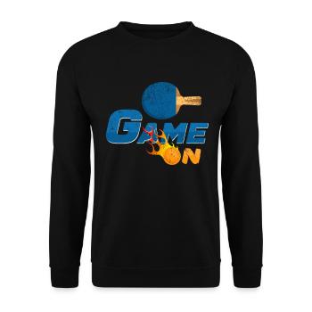 Game On Tischtennis Flamme - Unisex Pullover - Schwarz - Vorne - Alina (178cm) & Michal (187cm)
