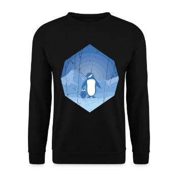 Penguin mother with penguin baby - design - Unisex Sweatshirt - black - Front - Alina (178cm) & Michal (187cm)