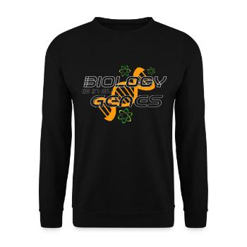 Biologie Genetik Logo Druck - Unisex Pullover - Schwarz - Vorne - Alina (178cm) & Michal (187cm)