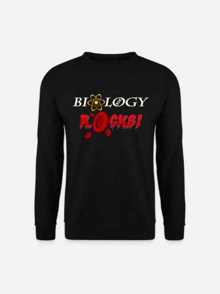 Biology Rocks: Atomic Logo & Red Word Flow - Unisex Sweatshirt - black