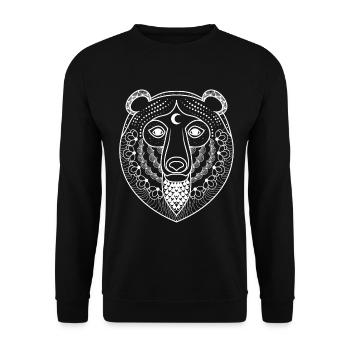 Visage d'ours en filigrane - ours - ours - Sweat-shirt Unisexe - noir - Devant - Alina (178cm) & Michal (187cm)