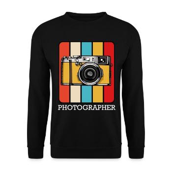 Retro Camera Pop Art Block - Unisex Sweatshirt - black - Front - Alina (178cm) & Michal (187cm)