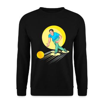 Bowling Bowler - Design - Unisex Sweatshirt - black - Front - Alina (178cm) & Michal (187cm)