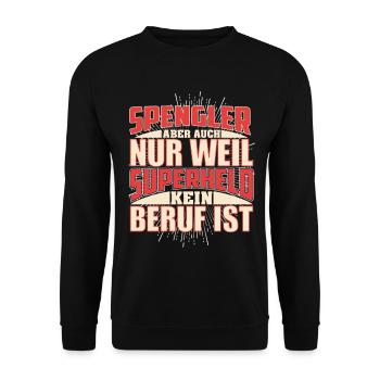 Spengler Superheld - Unisex Pullover - Schwarz - Vorne - Alina (178cm) & Michal (187cm)