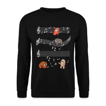 Emplacements musicaux sur les barres de notes - Sweat-shirt Unisexe - noir - Devant - Alina (178cm) & Michal (187cm)