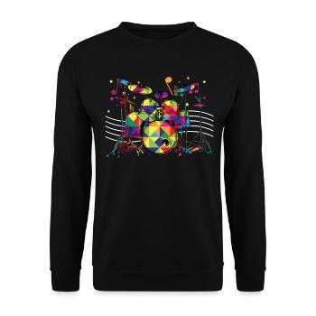 Tambours Kaléidoscope - Sweat-shirt Unisexe - noir - Devant - Alina (178cm) & Michal (187cm)
