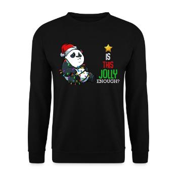 Panda with fairy lights Christmas - Unisex Sweatshirt - black - Front - Alina (178cm) & Michal (187cm)
