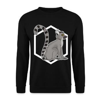 Lemur monkey - Unisex Sweatshirt - black - Front - Alina (178cm) & Michal (187cm)