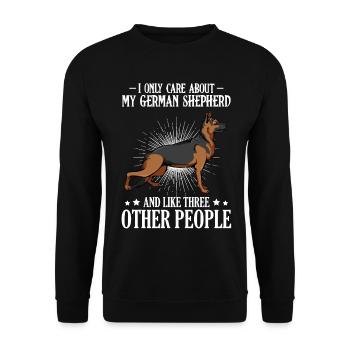 Meine DeutscheSchäferhund und Drei Andere - Unisex Pullover - Schwarz - Vorne - Alina (178cm) & Michal (187cm)