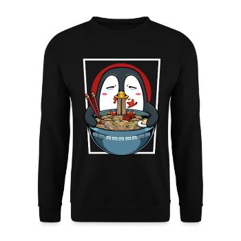 Magie des nouilles manchots - Sweat-shirt Unisexe - noir - Devant - Alina (178cm) & Michal (187cm)
