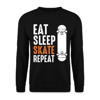 Eat Sleep Skate Repeat - Unisex Sweatshirt - black - Front - Alina (178cm) & Michal (187cm)