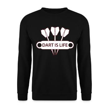 Dart ist Leben Dart-Logo - Unisex Pullover - Schwarz - Vorne - Alina (178cm) & Michal (187cm)