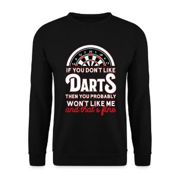 T-shirt avec fléchettes humoristique - Sweat-shirt Unisexe - noir - Devant - Alina (178cm) & Michal (187cm)