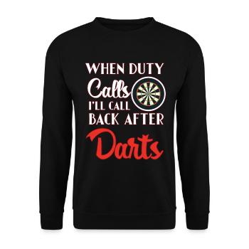 Darts Dart - Unisex Pullover - Schwarz - Vorne - Alina (178cm) & Michal (187cm)
