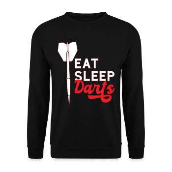 Darts Motiv Eat Sleep Darts - Unisex Sweatshirt - black - Front - Alina (178cm) & Michal (187cm)