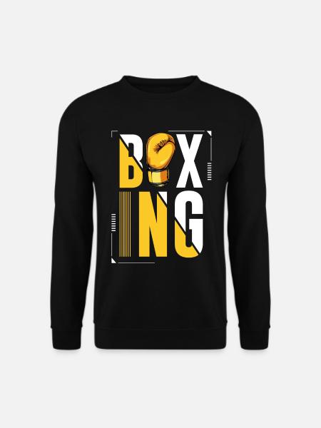 Boxing Typography with Glove Graphics - Unisex Sweatshirt - black