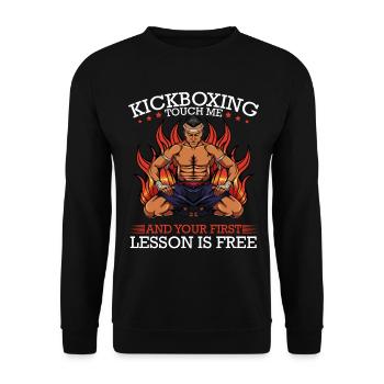 Kickboxing Fire: First Lesson Free - Unisex Sweatshirt - black - Front - Alina (178cm) & Michal (187cm)