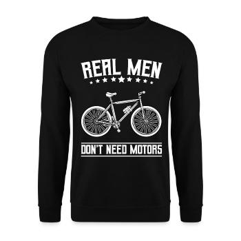 Sprocket Freedom – Bicycle Art - Unisex Sweatshirt - black - Front - Alina (178cm) & Michal (187cm)