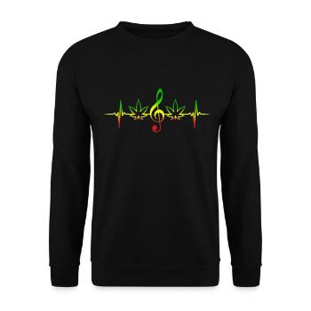 Heartbeat Reggae Ganja Jamaïque Rasta Weed Tea - Sweat-shirt Unisexe - noir - Devant - Alina (178cm) & Michal (187cm)