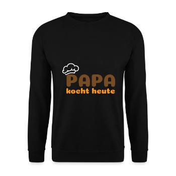 Papa kocht heute - Unisex Pullover - Schwarz - Vorne - Alina (178cm) & Michal (187cm)