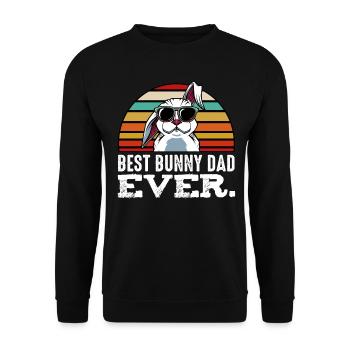 Best Bunny Dad Ever Retro - Unisex Sweatshirt - black - Front - Alina (178cm) & Michal (187cm)